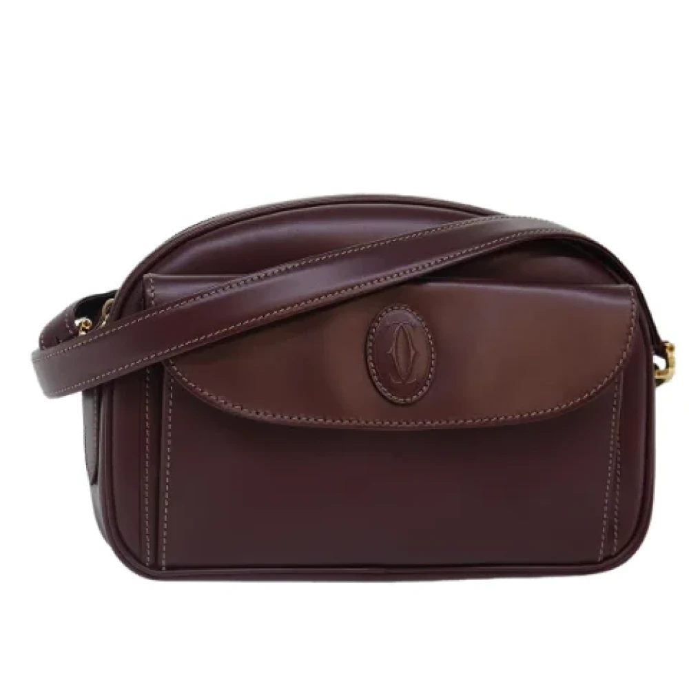 Cartier Vintage Pre-owned Leather shoulder-bags Red Dames
