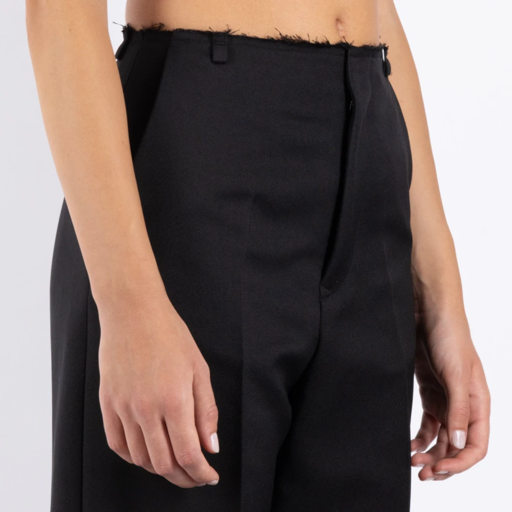 MM6 Maison Margiela Zwarte polyester broek Black Dames