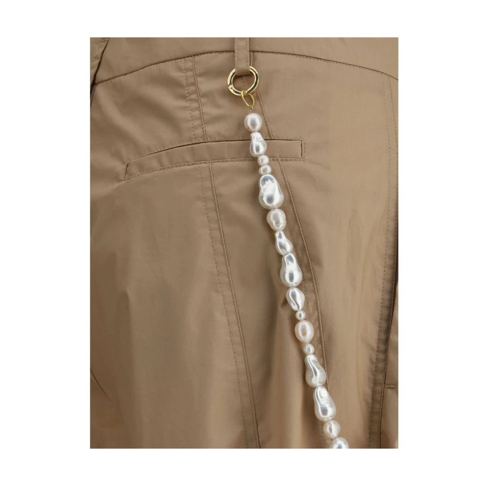 Darkpark Wijde Broek met Parelketting Beige Dames