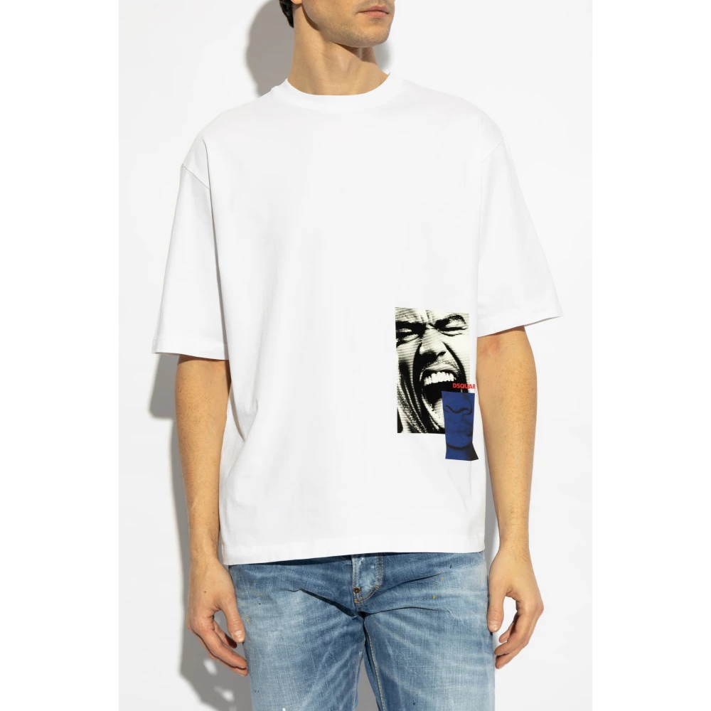 Dsquared2 T-shirt met print White Heren