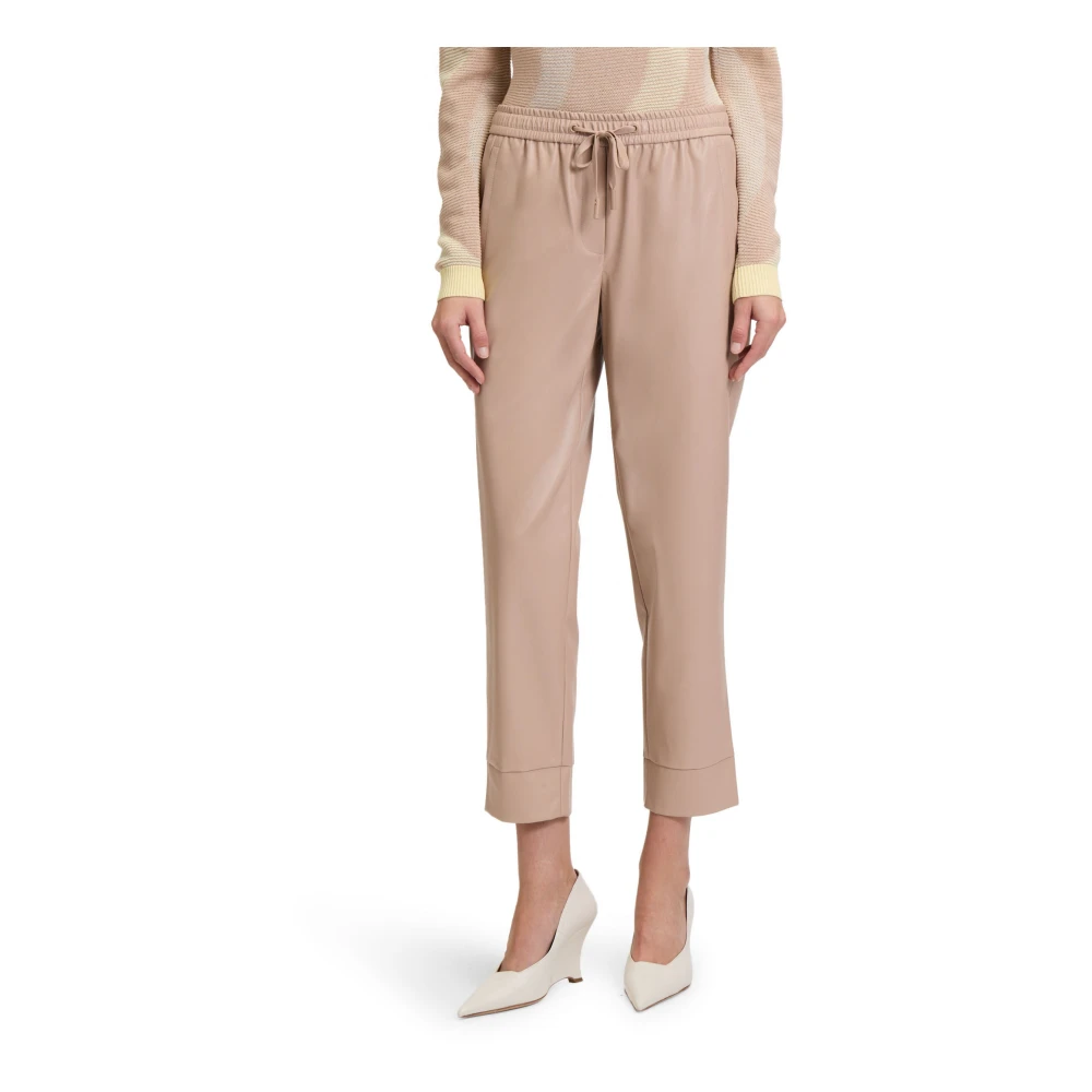 Betty & Co Broek met strikceintuur Beige Dames