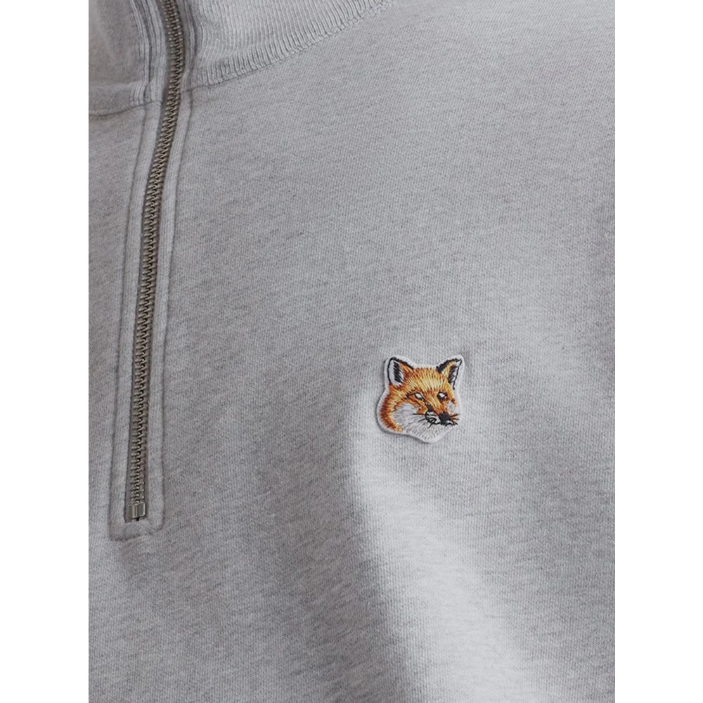 Maison Kitsuné Vos Katoenen Sweatshirt Gray Heren