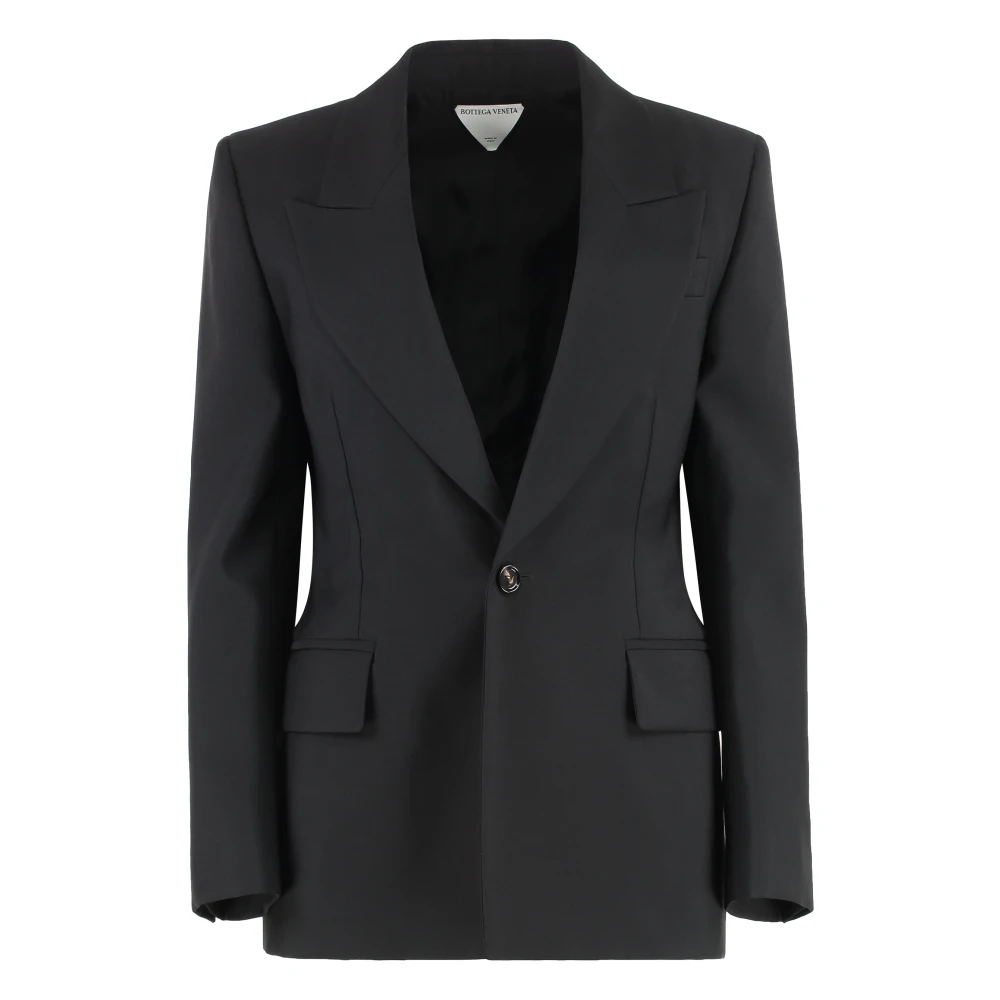 Bottega Veneta Women's Black Blazers, Xs, Stretch Wool Blazer