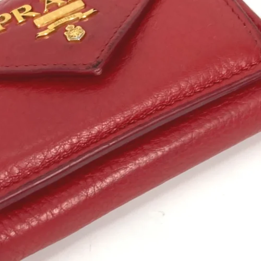 Prada Vintage Pre-owned Leather wallets Red Dames