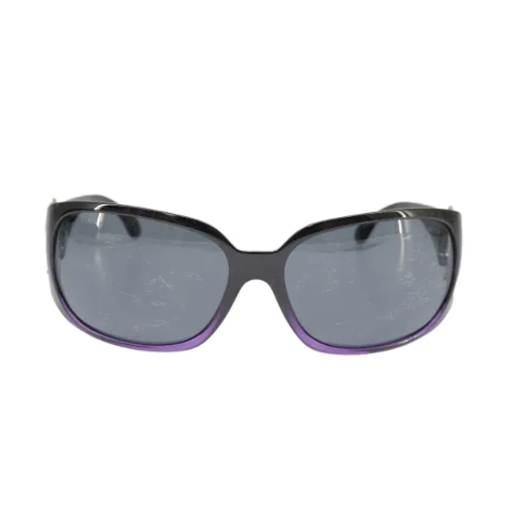 Chanel Vintage Pre-owned Plastic sunglasses Black Dames