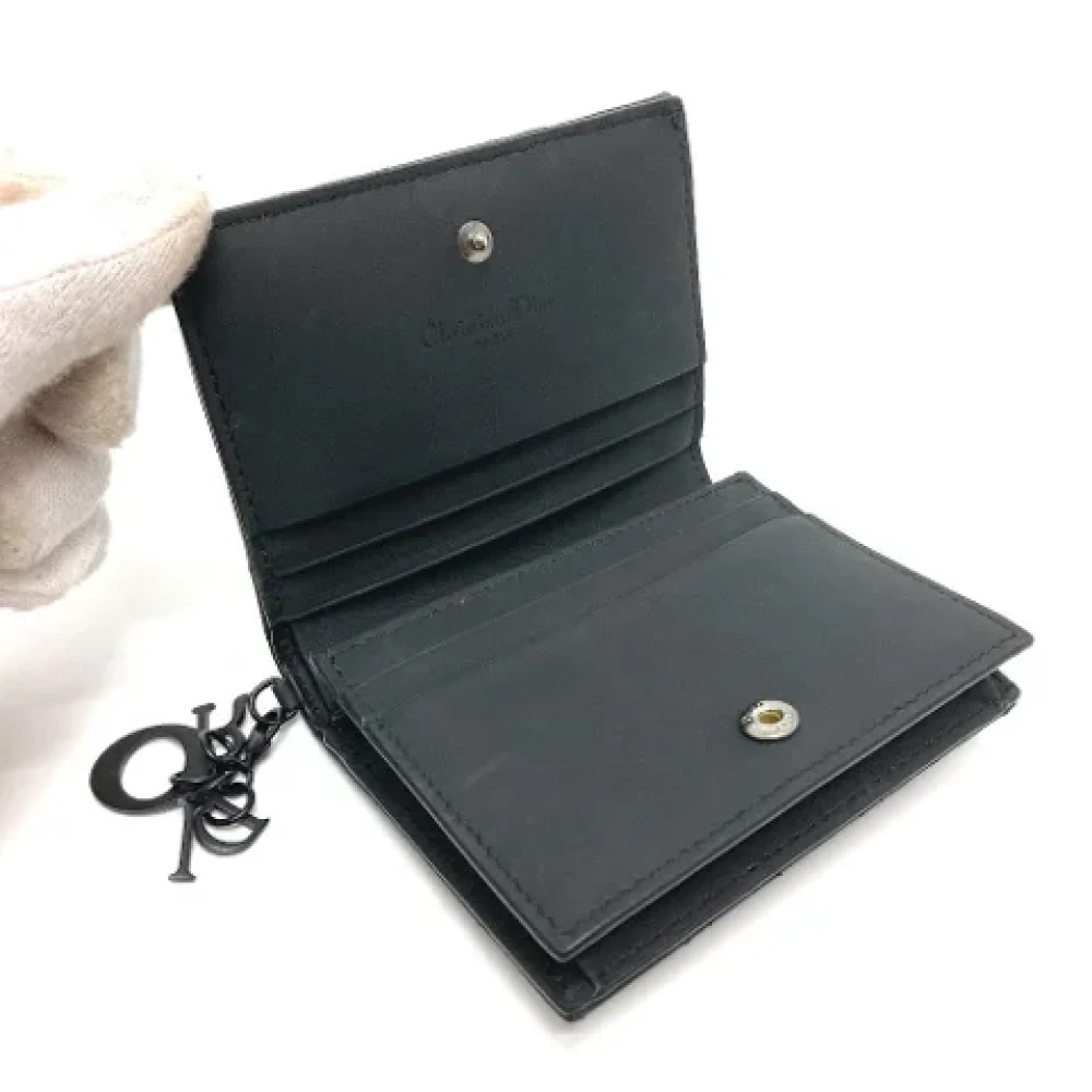 Dior Vintage Pre-owned Leather wallets Black Dames