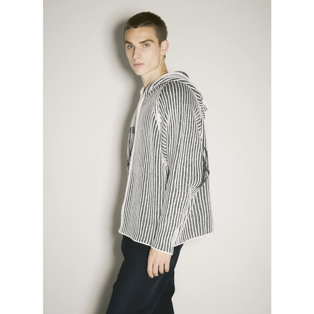 032c Gebreide Hoodie Vest met Ritssluiting Gray Heren