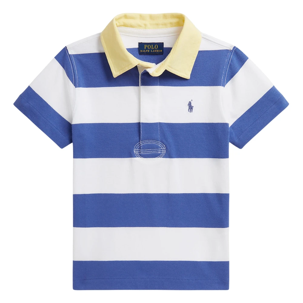 Ralph Lauren Men's Blue Striped Jersey Rugby Top