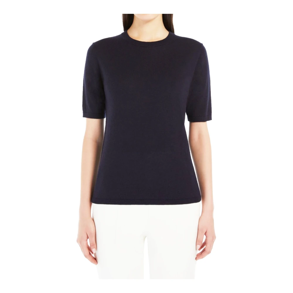 Max Mara Kasjmier Zijde Crew Neck Sweater Blue Dames