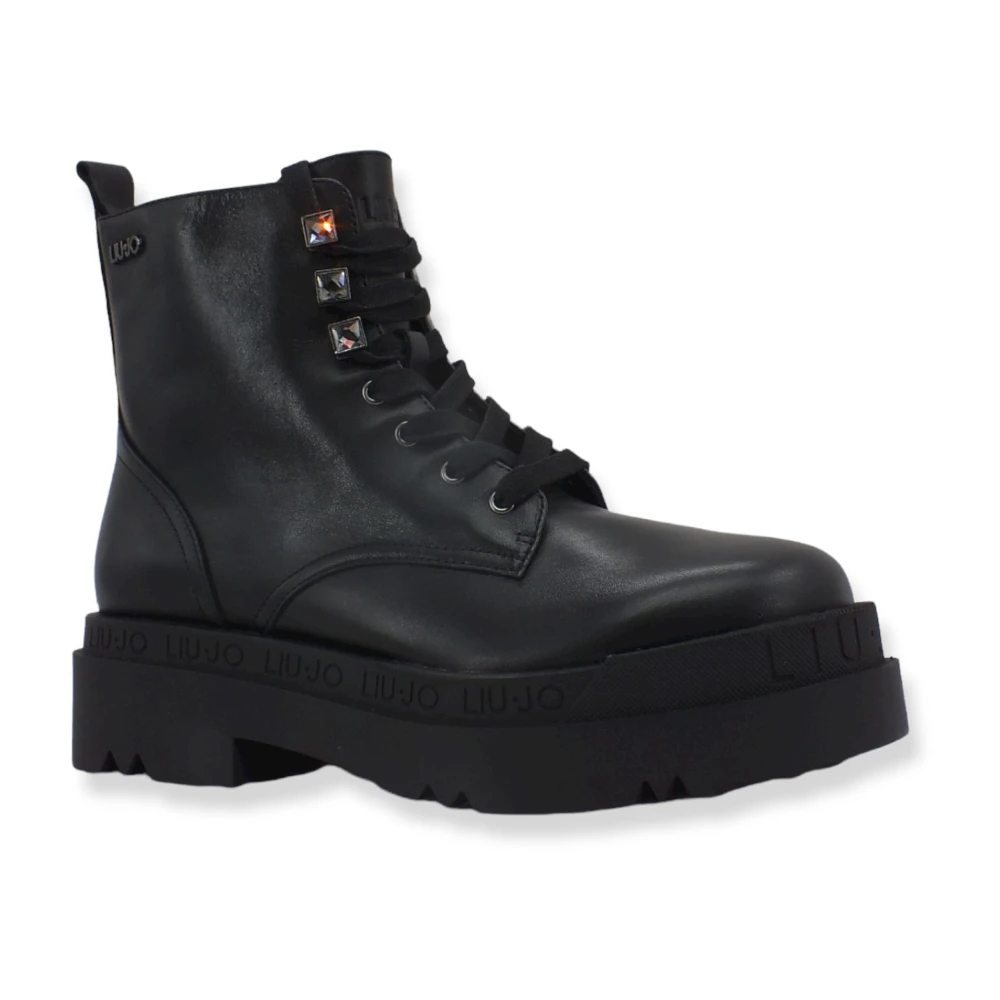 Liu Jo Svart Lace-Up Boots