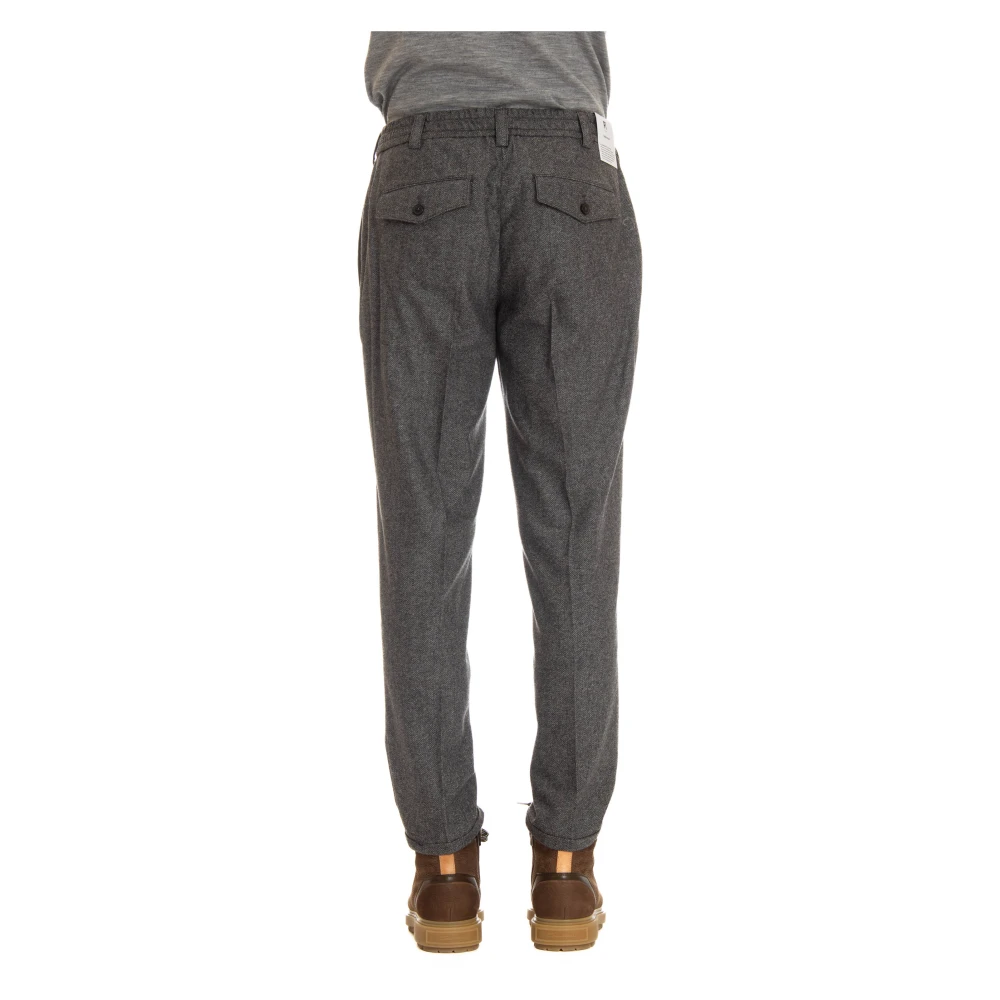 PT Torino Grijze Wol Kasjmier Broek Gray Heren