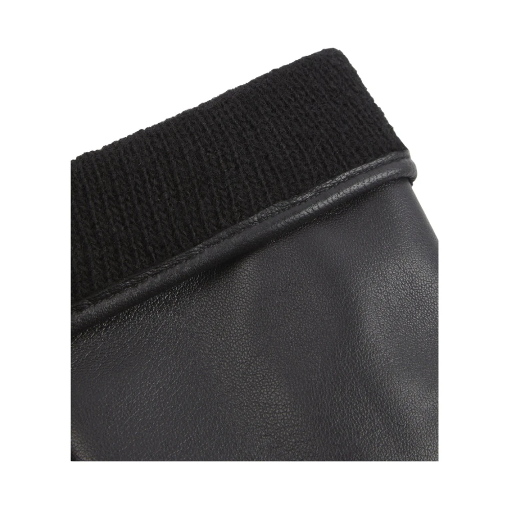 Calvin Klein Zwarte Leren Handschoenen voor Vrouwen Black Dames