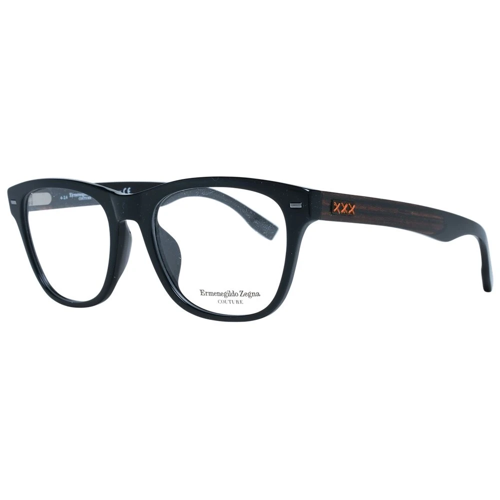 Zegna Men's Black Optical Frames Trapezium Style