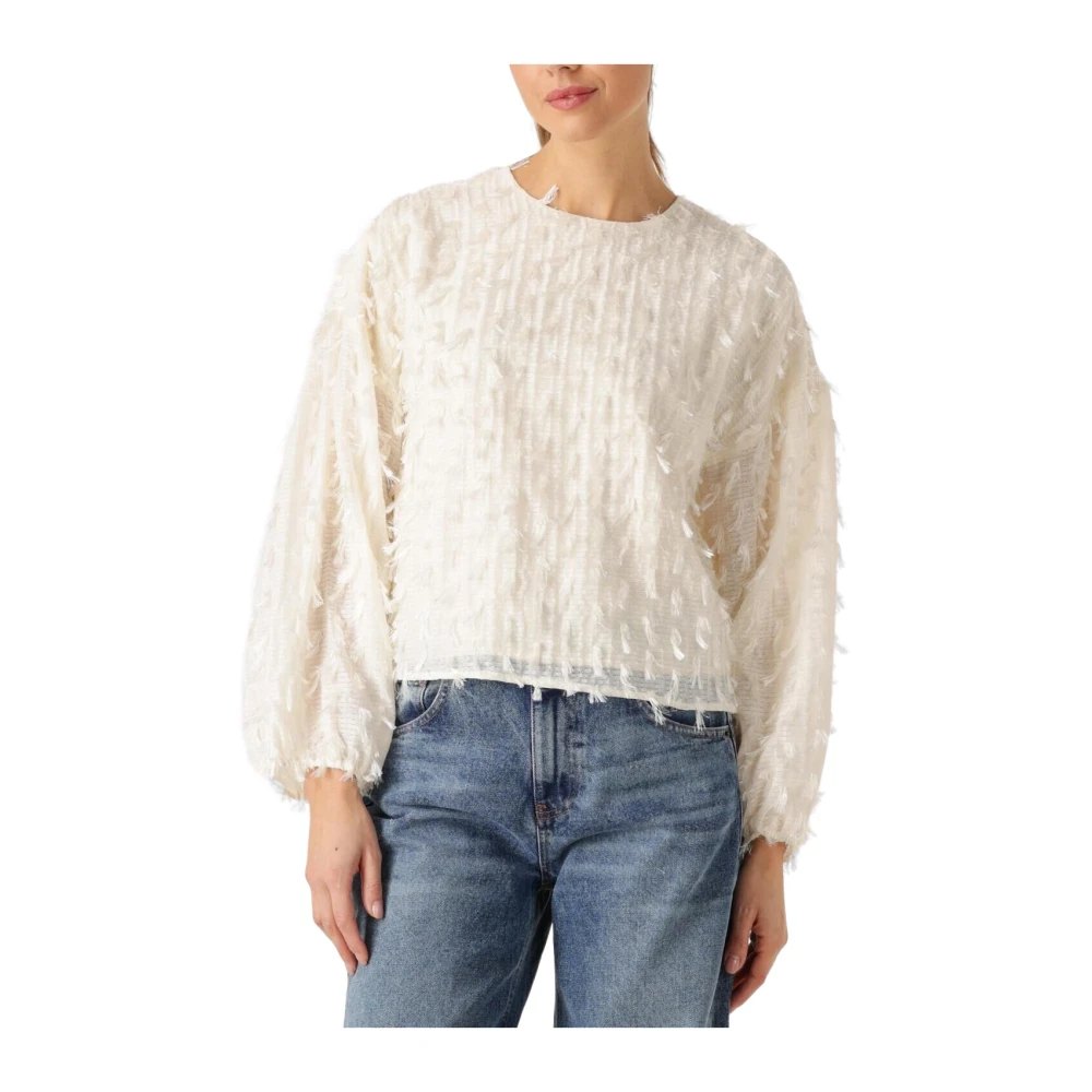 Co'Couture Elegante Ecru Blouse voor Vrouwen White Dames