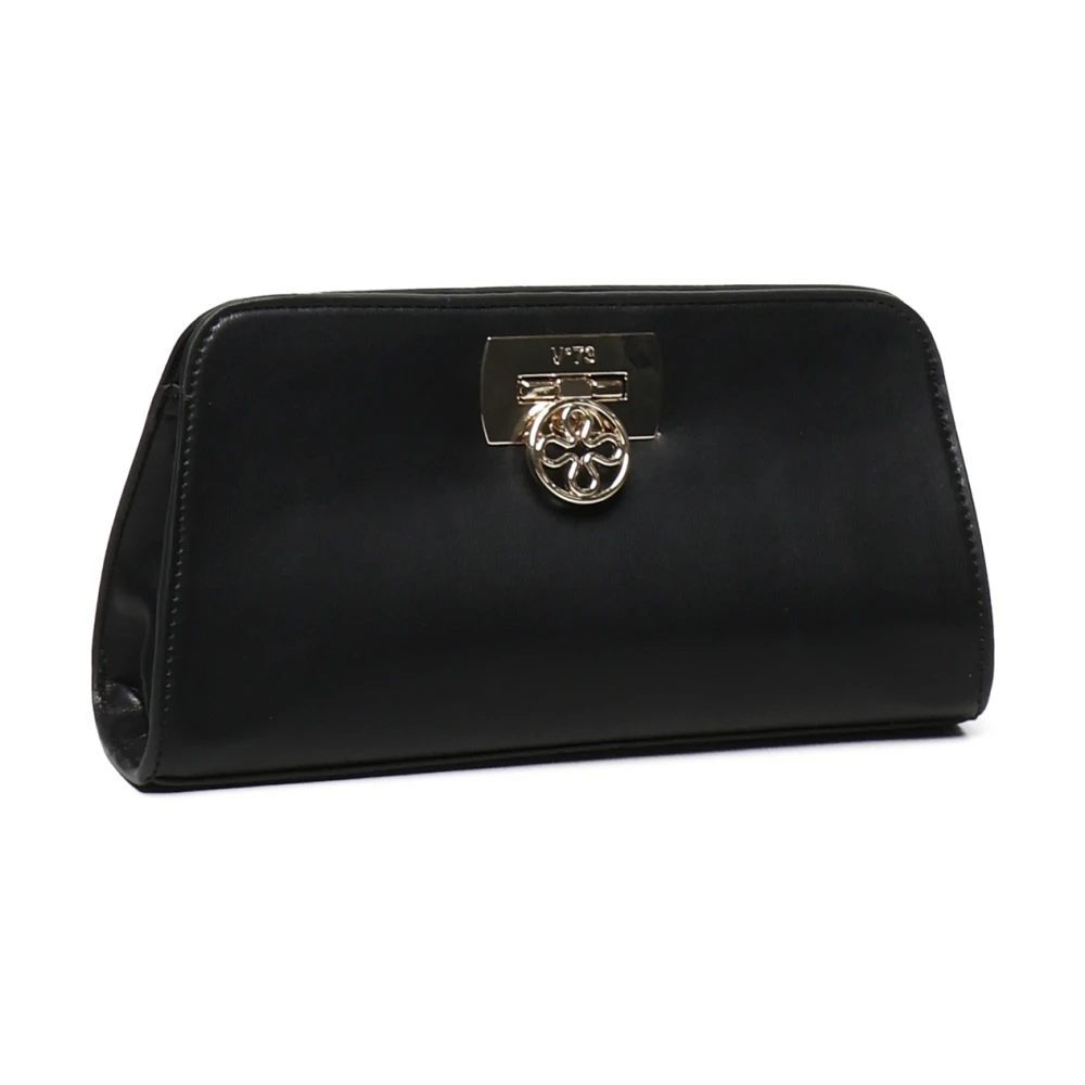 V73 Zwarte Gestructureerde Clutch met Florone Sluiting Black Dames