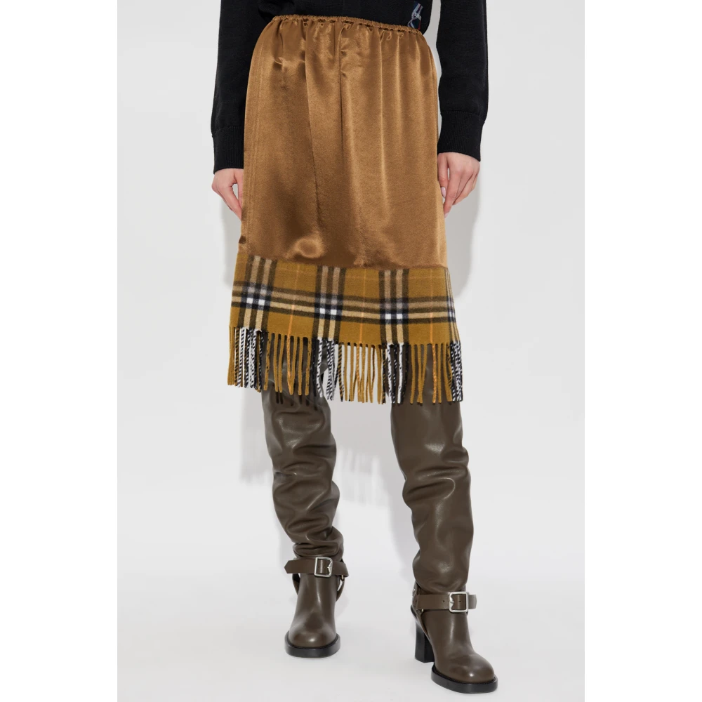Burberry Rok met franje-afwerking Brown Dames