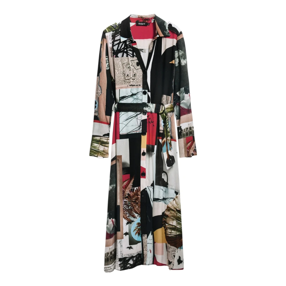 Desigual Damski Multicolor Sukienki, Kobieta, Wielobarwność,, Długie Sukienki Kolekcja Z Wiskozy Duży