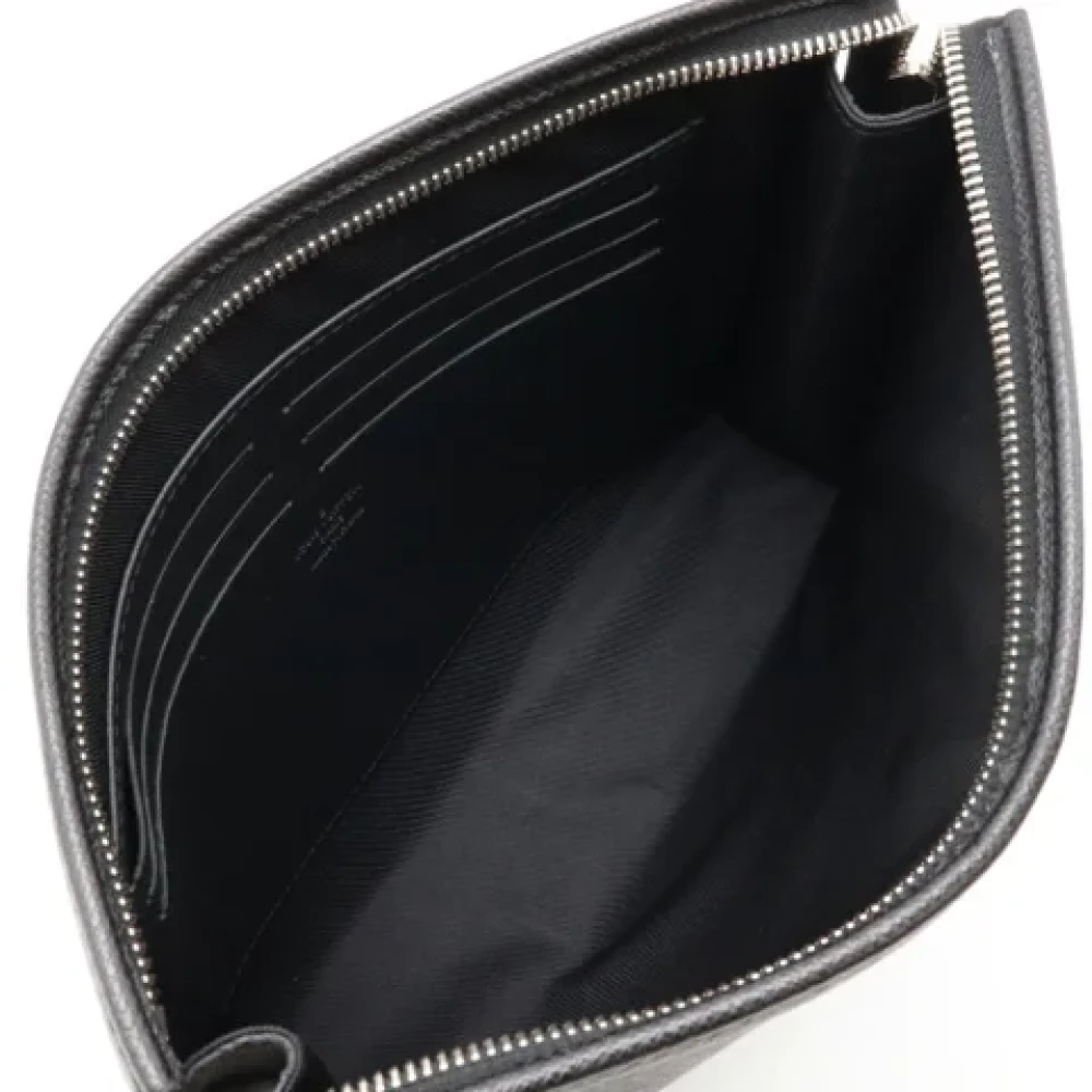 Louis Vuitton Vintage Pre-owned Leather clutches Black Heren