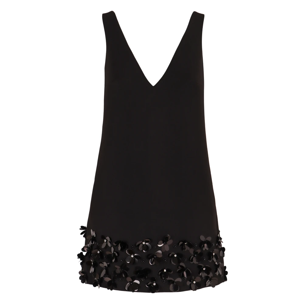 Self Portrait Geborduurde Crepe Jurk met Pailletten Black Dames