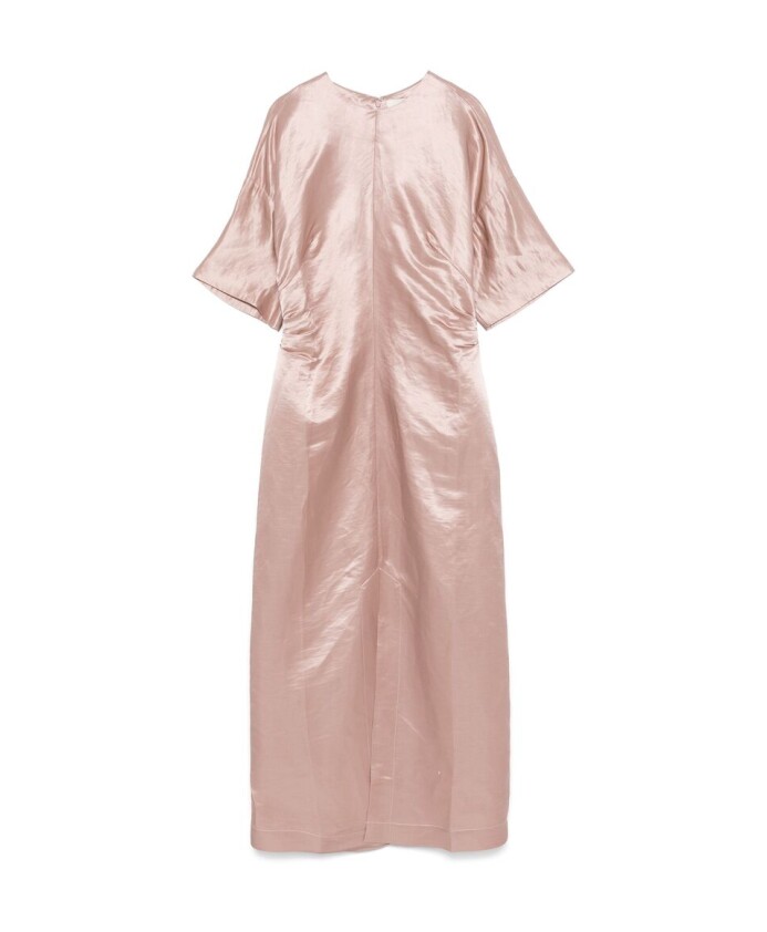 robe-maxi-rose-poudre-a-col-rond