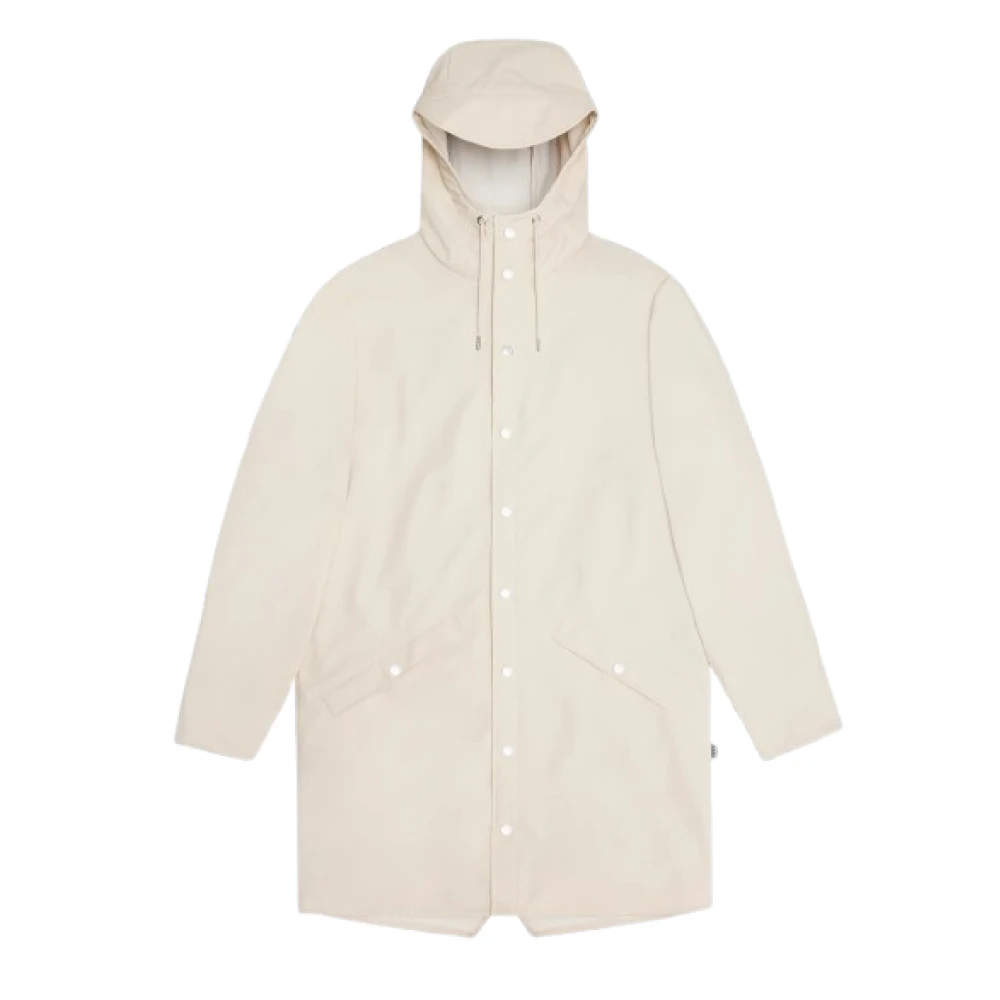 Rains Waterdichte Lange Jas Minimalistische Stijl Beige Unisex