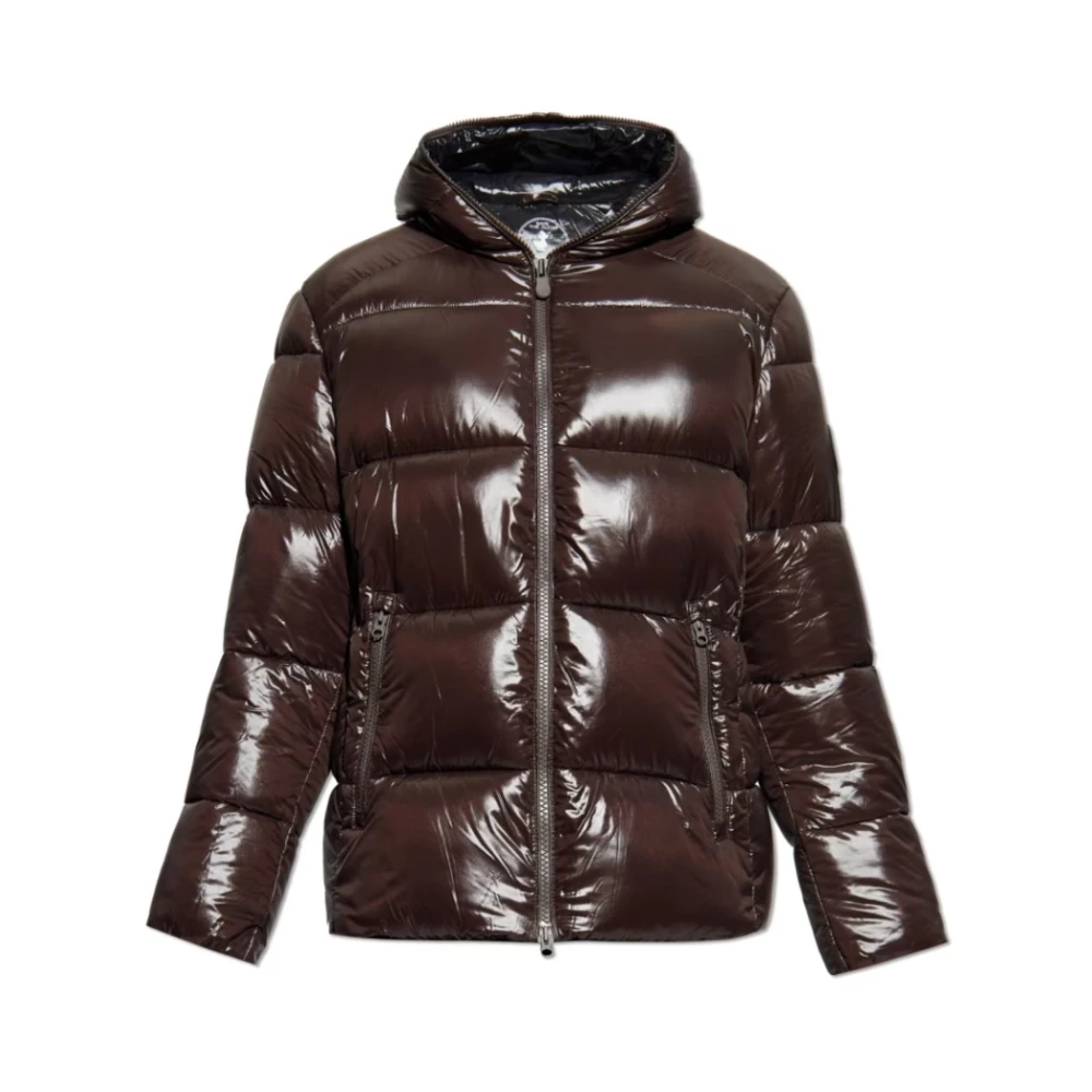Save The Duck Bruine Korte Donsjas met Capuchon Brown Heren