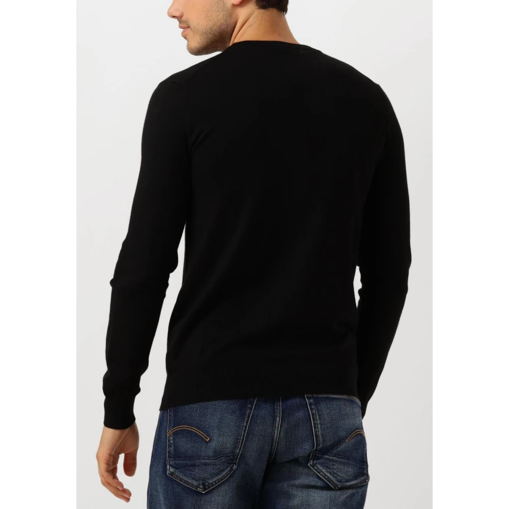Scotch & Soda Zwarte Viscose Crewneck Pullover Sweater Black Heren