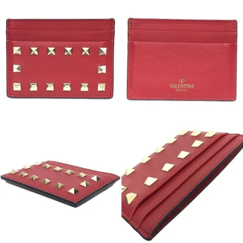 Valentino Vintage Pre-owned Leather wallets Red Dames