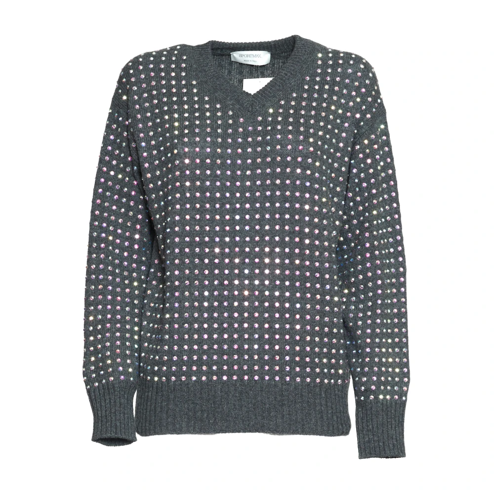 SPORTMAX Grijze Gebreide Kleding voor Dames Aw23 Gray Dames