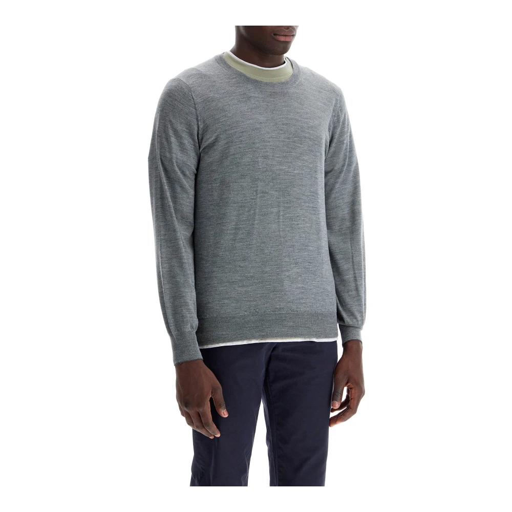 BRUNELLO CUCINELLI Wol-Kasjmier Crewneck Sweater Gray Heren