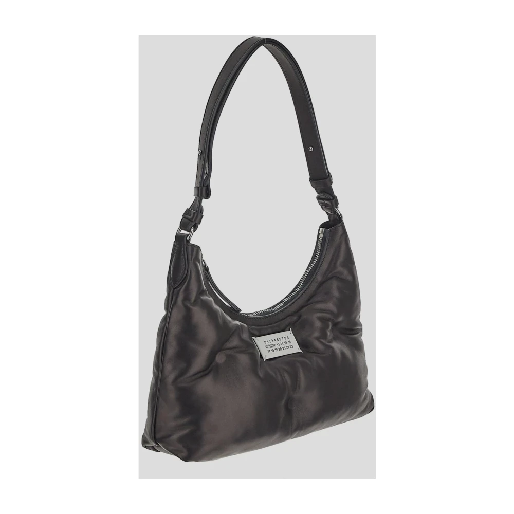 Maison Margiela Stijlvol Leren Hobo Tas Black Dames