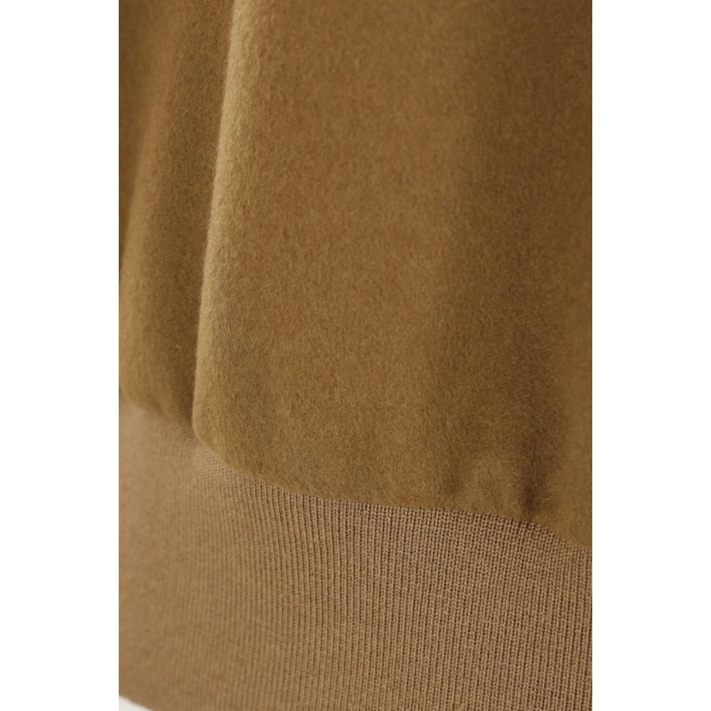 Burberry Equestrian Knight Design Cashmere Bomber Coat Brown Heren