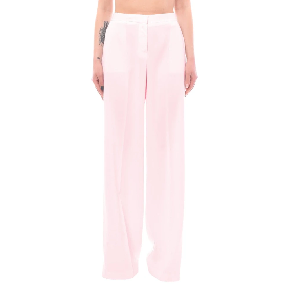 Pinko Wijde Crêpe Broek Pink Dames
