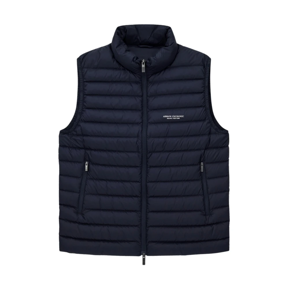 Armani Exchange Blue Down Waistcoat - Male - Waistcoats - S - Jackets