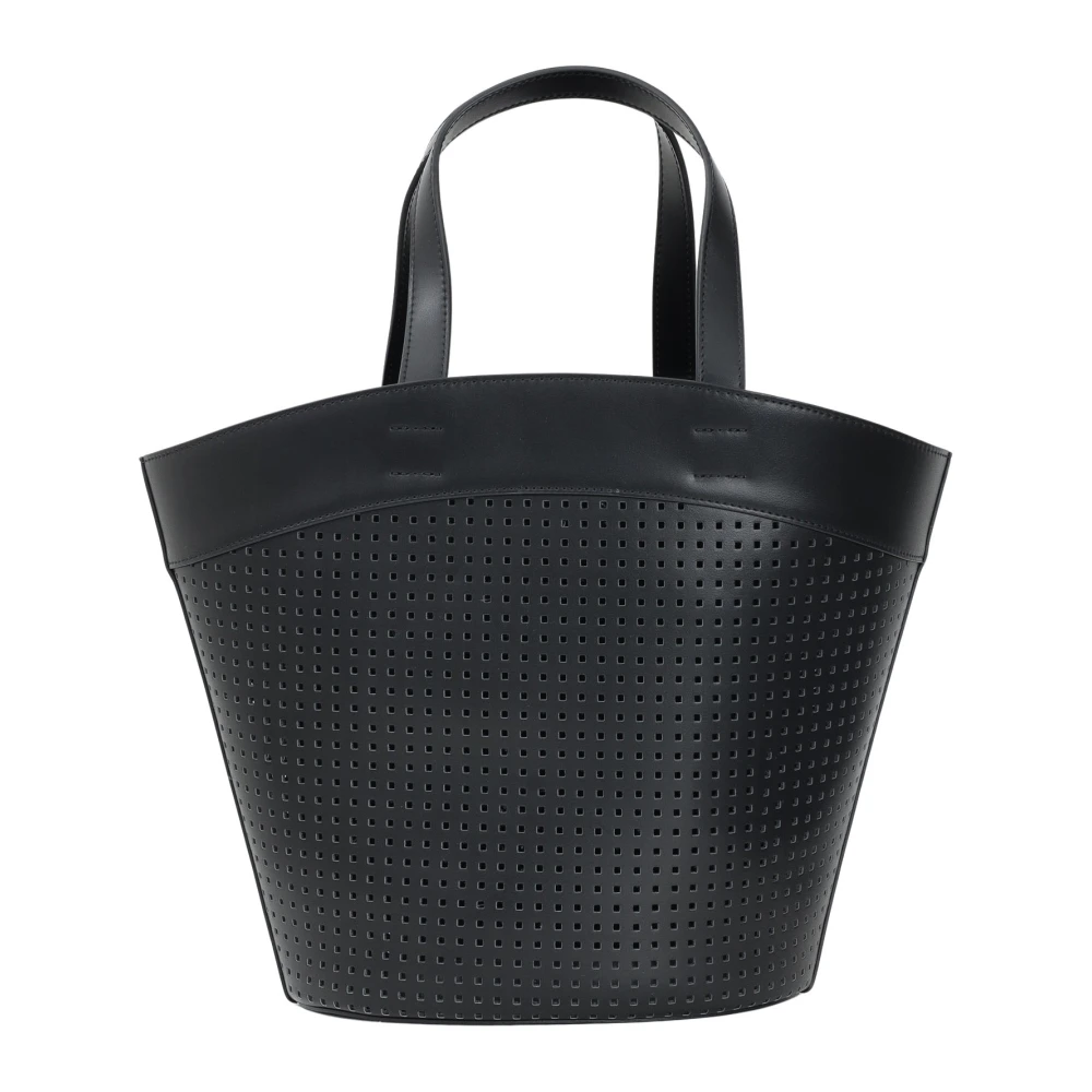 N21 Zwarte geperforeerde shopper tas Black Dames