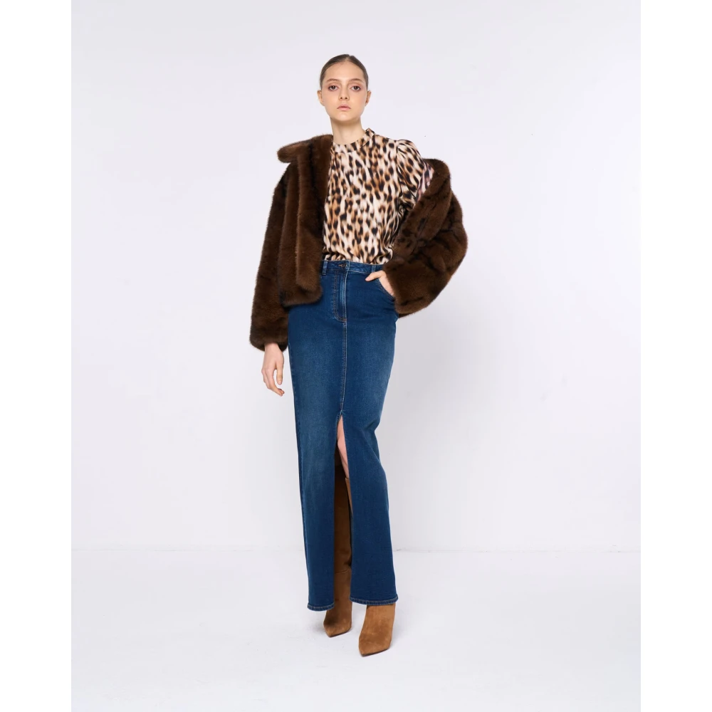 Silvian Heach Luipaardprint Ballonmouw Blouse Brown Dames