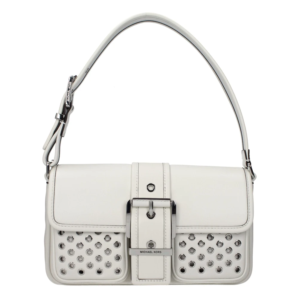 Michael Kors Women's White Leather Shoulder Bag - Shoulder Bags - One Size- Bags