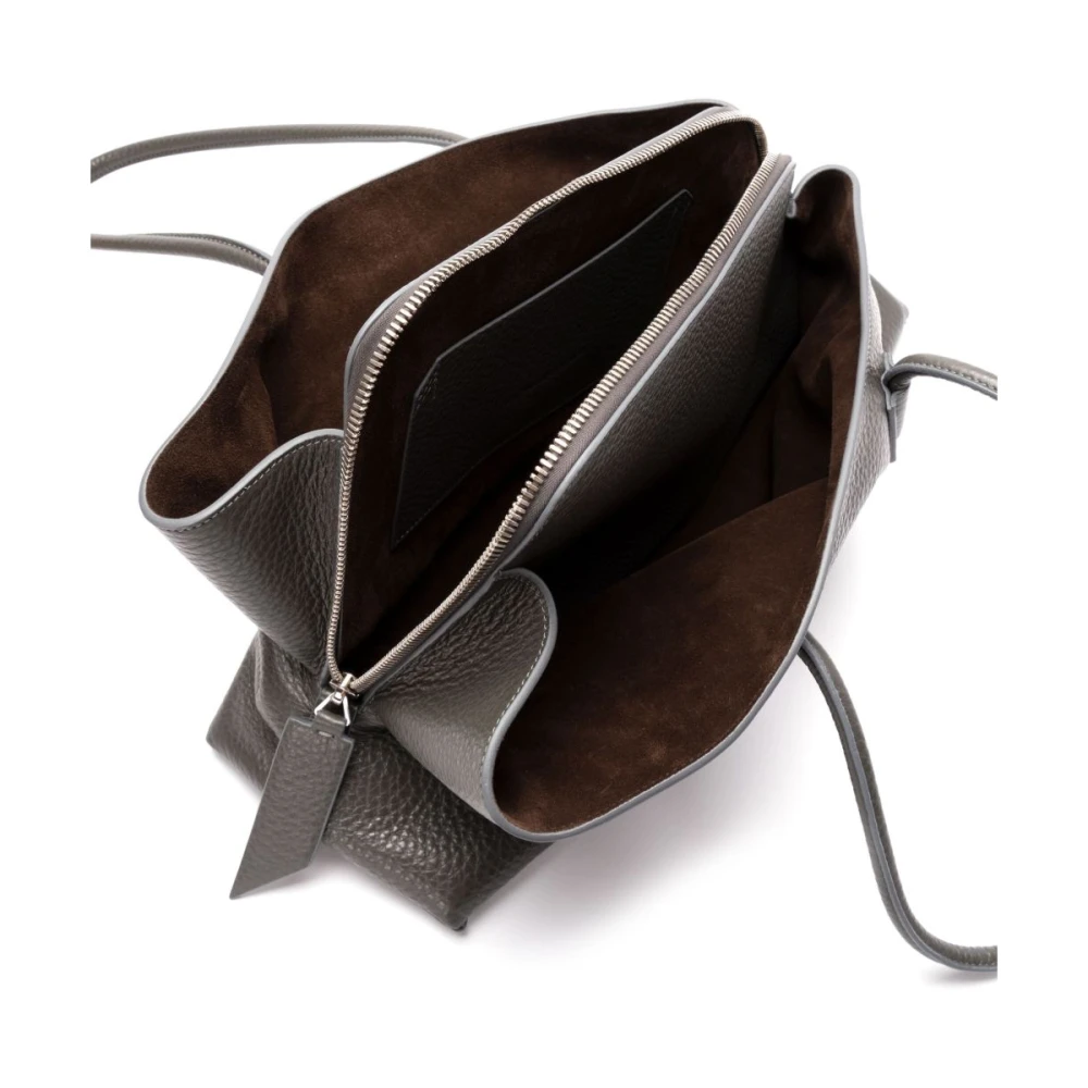 The Attico Grijze Tweewegrits Top Handvat Tas Gray Dames