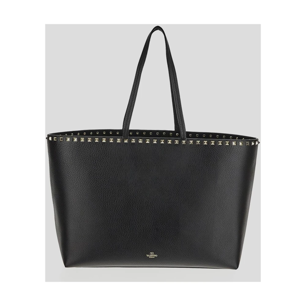 Valentino Garavani Leren Rockstud Shopper Tas Black Dames