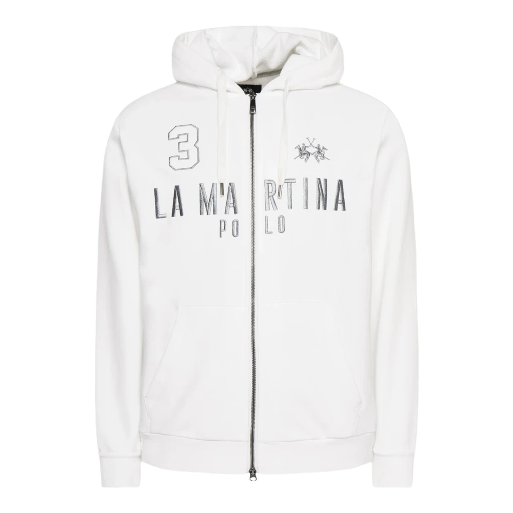 LA MARTINA Zip Sweatshirt Lente Zomer Collectie 2024 White Heren