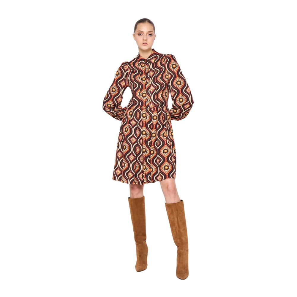 Silvian Heach Fantasie chemisier jurk met pofmouwen Multicolor Dames