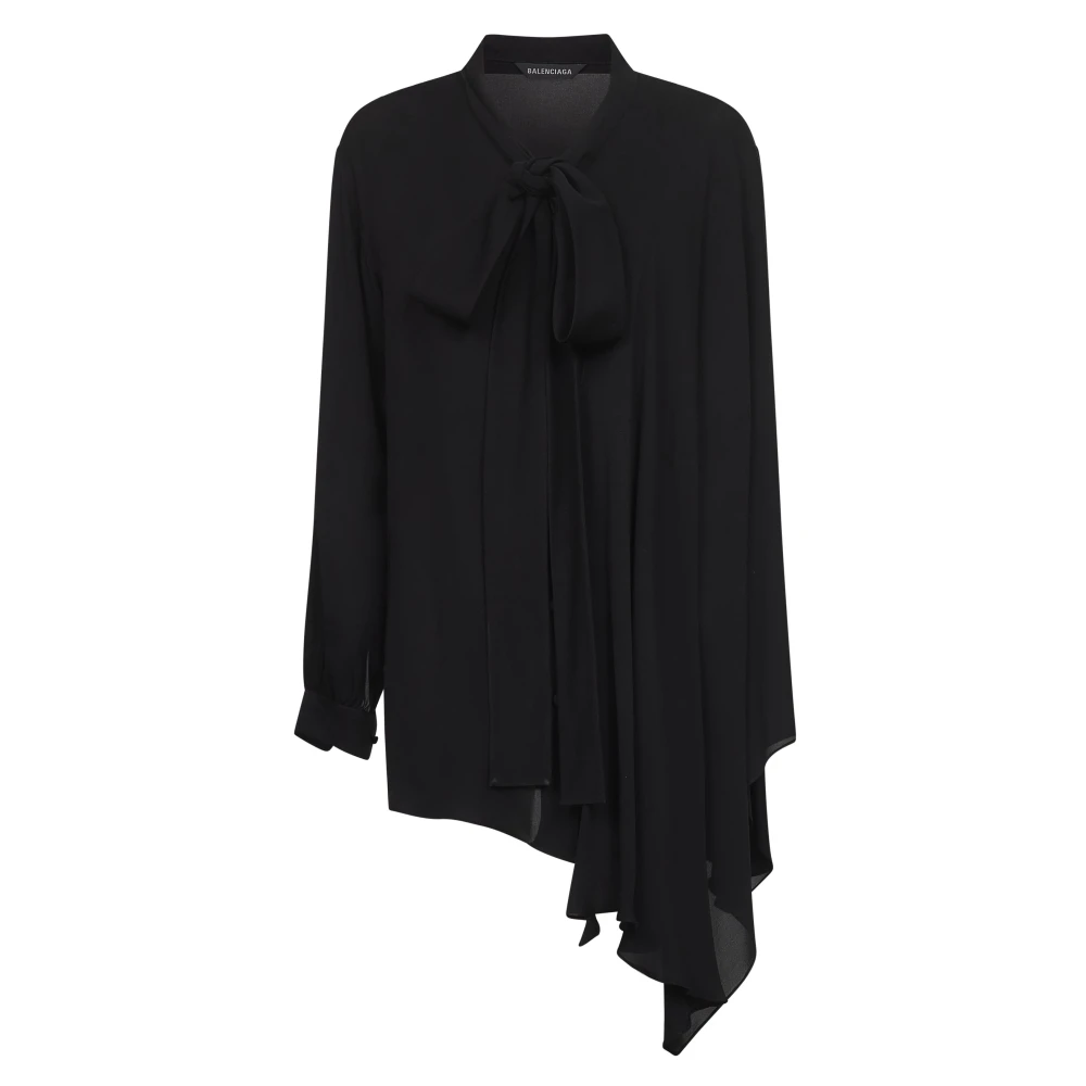 Balenciaga Women's Black Scarf Blouse - Blouses - Xs - Blouses & Shirts