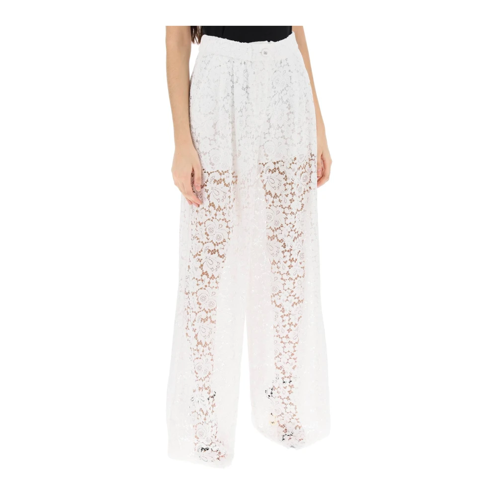 Dolce & Gabbana Wide Trousers White Dames