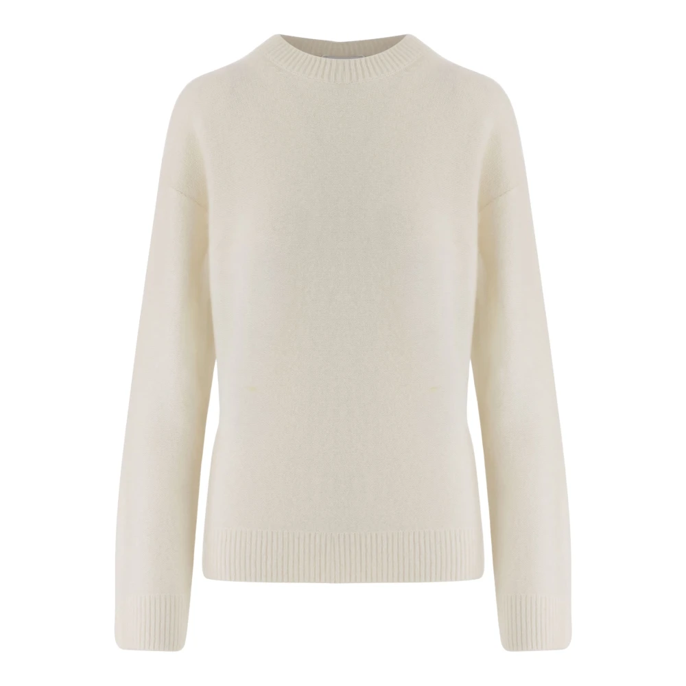 Vince White Cashmere Knitwear, Female, L, Plush Cashmere Crew Neck Jumper