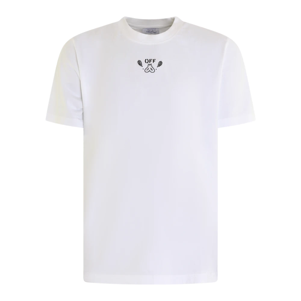 Off White T-shirt met paisley motief White Heren
