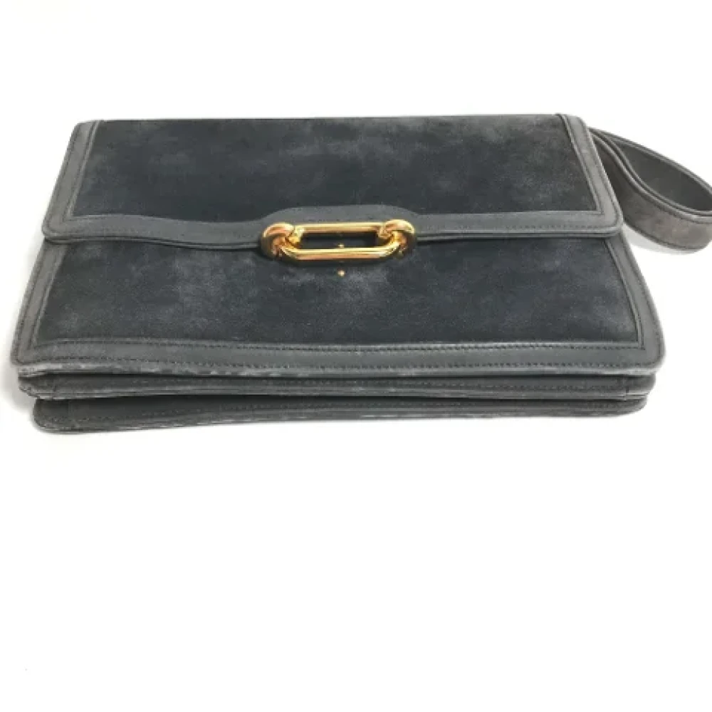 Hermès Vintage Pre-owned Leather shoulder-bags Gray Dames