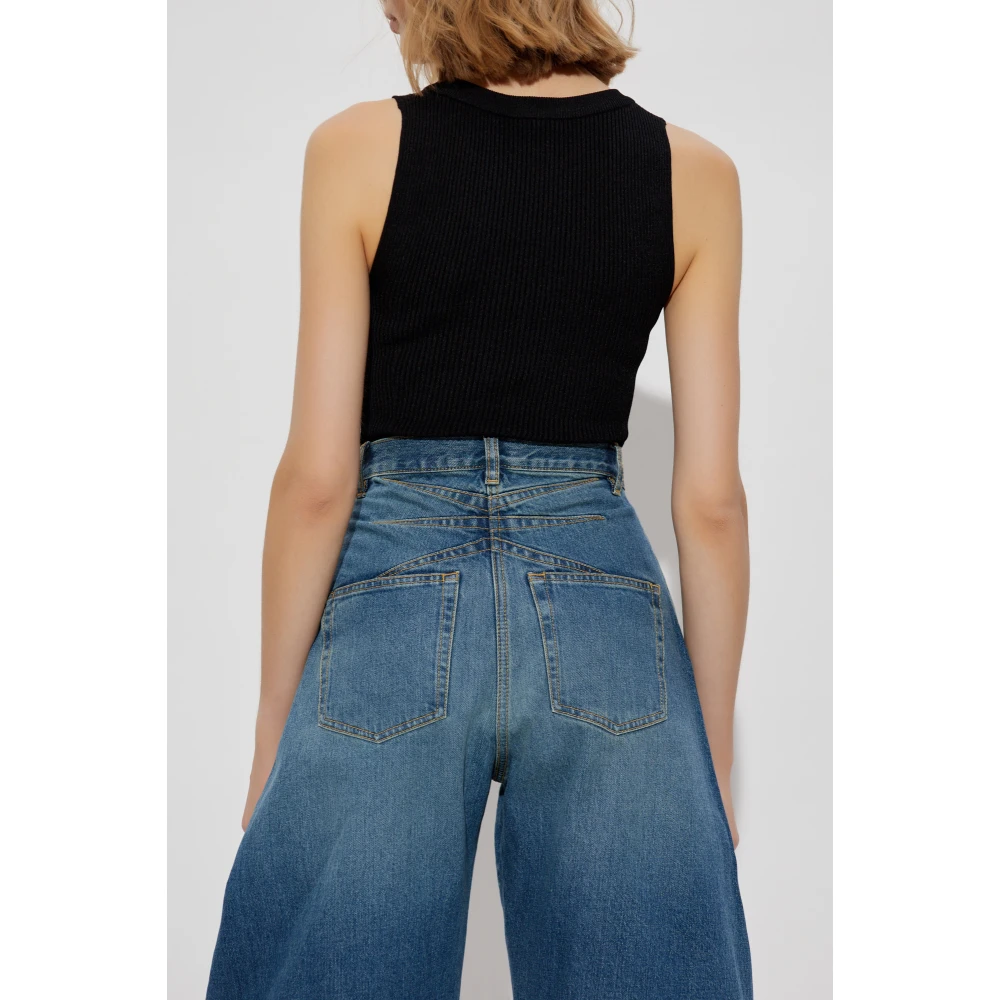 Alaïa Geribbeld body Black Dames