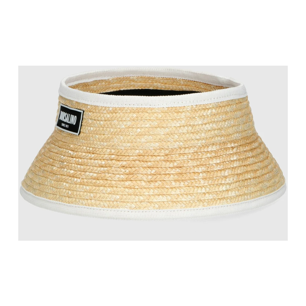 Borsalino Gevlochten Stro Zonneklep met Grosgrain Rand Beige Heren