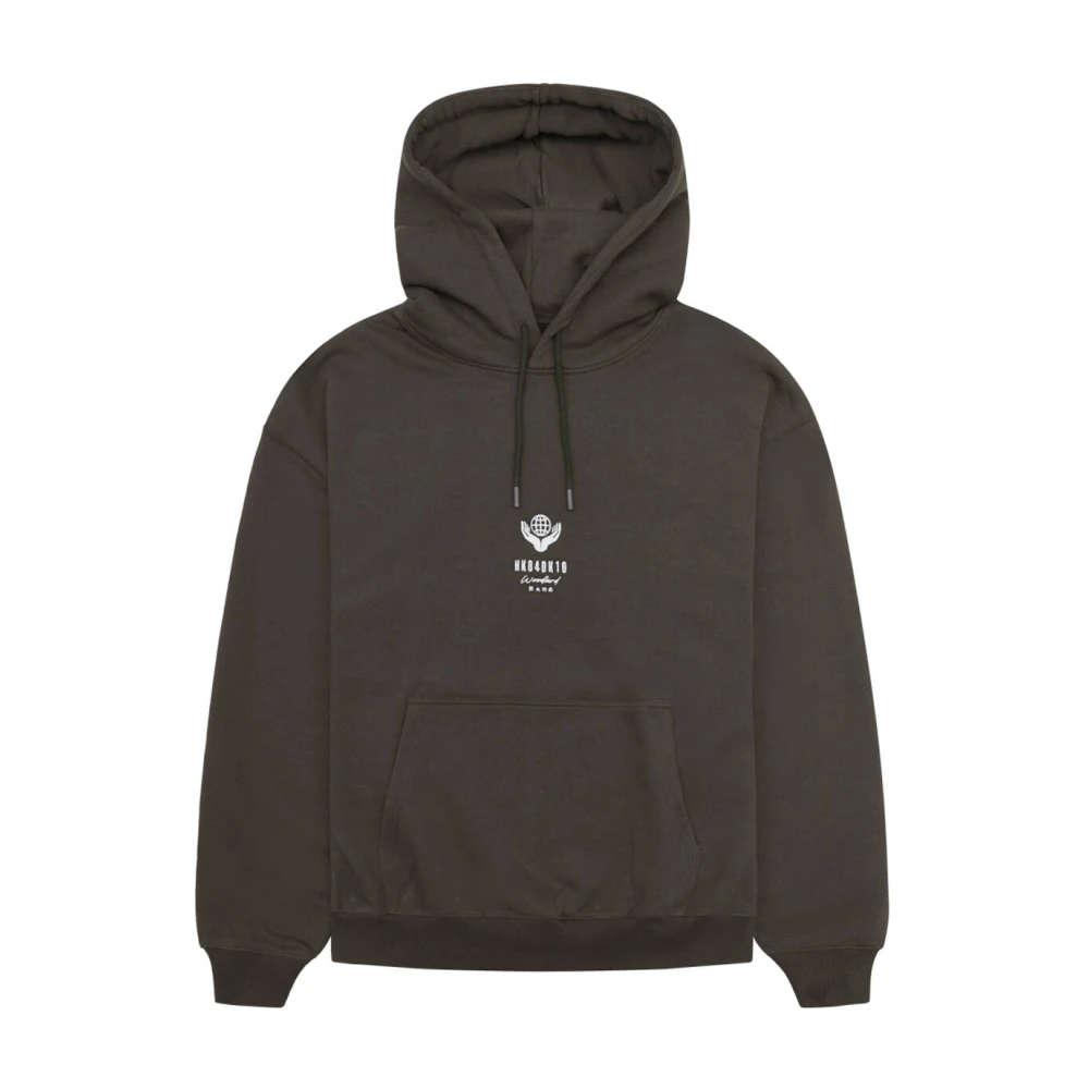 Woodbird Globe Hoodie Brown Heren