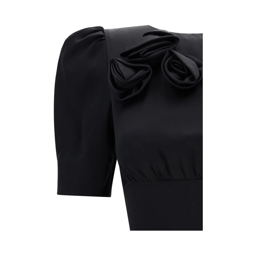 Alessandra Rich 3D Rozenapplicatie Minijurk Black Dames